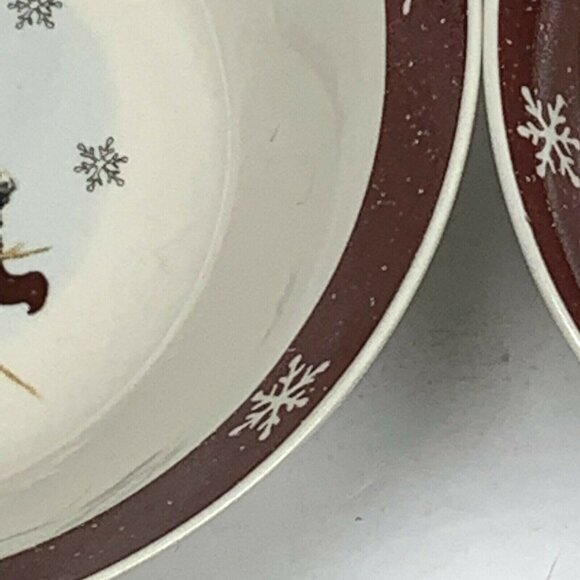 Royal Seasons Snowman Bowl Lot Soup Cereal Red Winter Christmas Holiday 4 pc - Picture 4 of 5